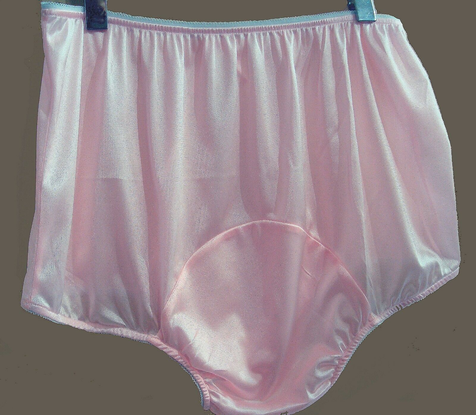 Vintage Adult Sissy Pink Nylon Tricot Panties Large Mushroom Double Gusset